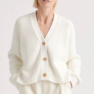 Quince Women's White Cardigan Sweater